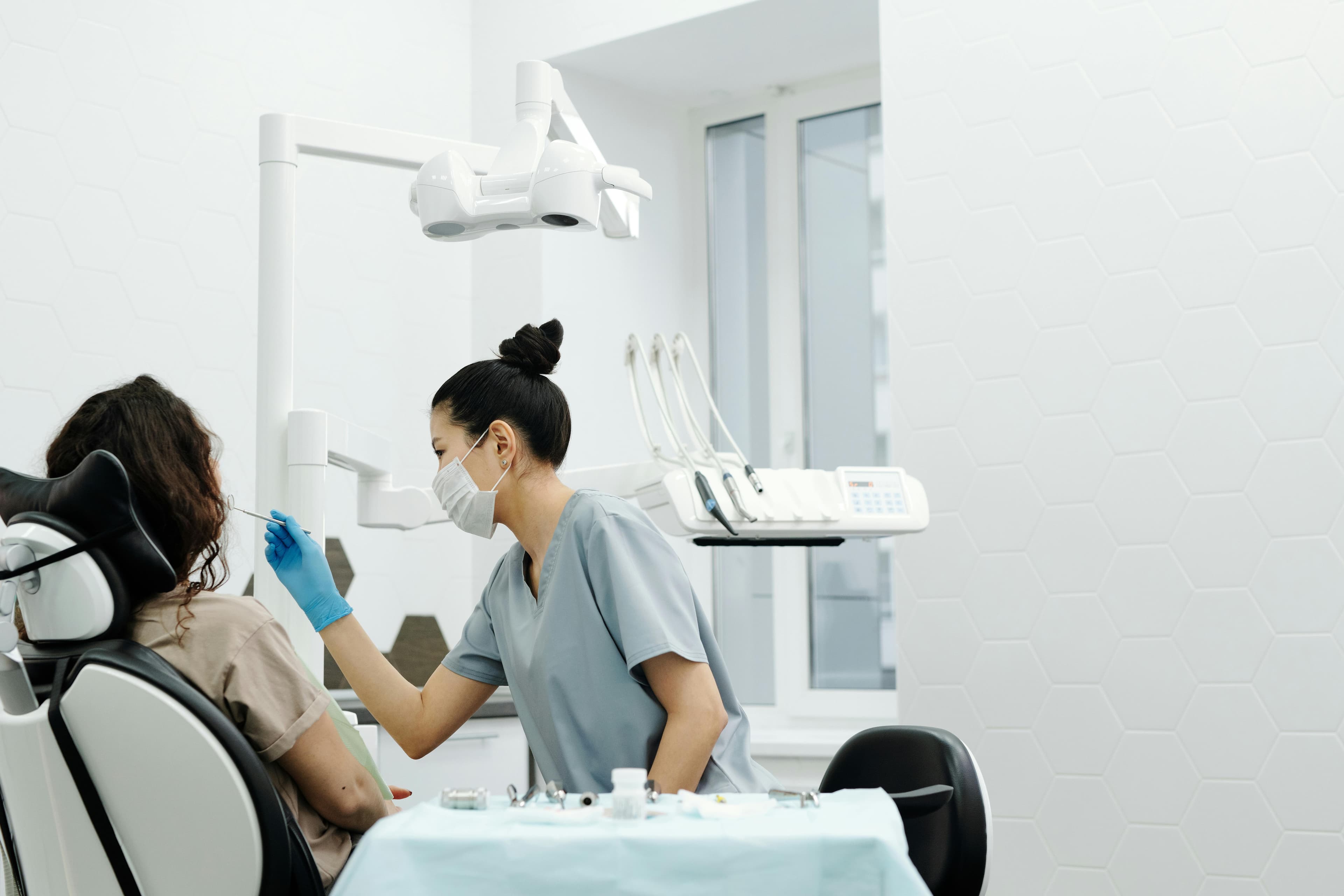 Dental patient being treated